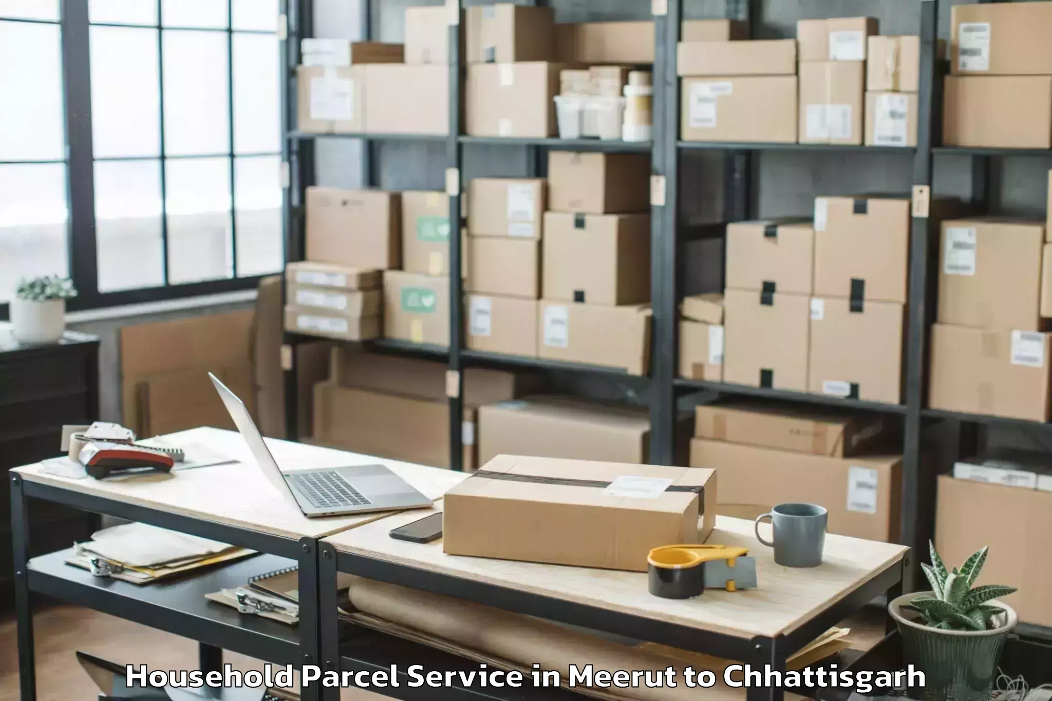 Easy Meerut to Bhairamgarh Household Parcel Booking